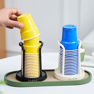 Porte-gobelets jetables, distributeur de gobelets en papier de bureau et support de rangement pour tasses à café/thé, organisateur de cuisine moderne - Product Image 1