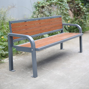 Mobilier d'extérieur Banc de loisirs moderne en bois long Banc en bois dur pour parc public Banc en bois pour sièges d'extérieur Banc pour jardin et patio - Product Image 4