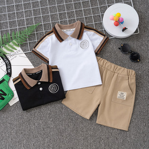 Conjunto para niños de 0 <span class=keywords><strong>a</strong></span> 5 <span class=keywords><strong>a</strong></span>ños, camiseta POLO para niño, camiseta de manga corta de verano, pantalones cortos, conjunto de 2 piezas, traje de manga corta, ropa para niño - Product Image 2