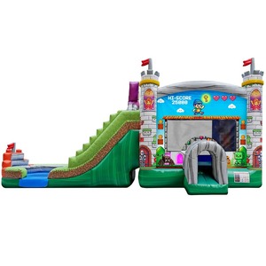 Castello Gonfiabile 5in1 Pixel <span class=keywords><strong>Gaming</strong></span> con Scivolo Doppio Wet/Dry, Videogioco, Combo Gonfiabile Commerciale per Gamer - Product Image 1