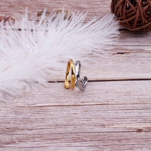 Creative Cute Adjustable Romantic Hand Hug 18k Gold Plated Stainless Steel <b>Couples</b> <b>Ring</b> - Product Image 6