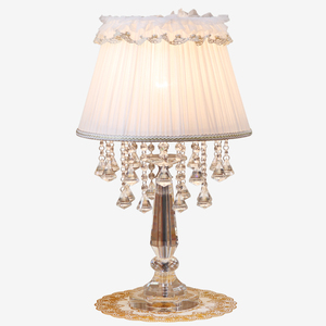 Lampu Meja Tempat Lilin Kristal, Lampu Meja Manik-manik Kristal Gaya Romantis untuk Dekorasi Kamar Tidur Rumah