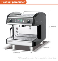Peralatan Kopi Meja Kerja Stainless Steel Mesin Kopi Espresso Semi-Otomatis Italia untuk Distributor Kedai Kopi
