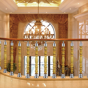 2020 Sang Trọng Nội Thất Prefinished Tinh Trụ Cột Lan Can Acrylic Lục Bình Cầu Thang Lan Can Cầu Thang Thiết Kế - Product Image 3