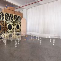 Moderner Luxus transparenter klarer Veranstaltung tisch Runder Bankett tisch Acryl Serpentine Hochzeits tisch