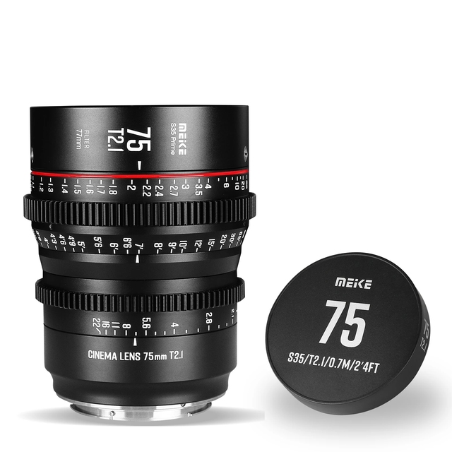 Meike Prime 75mm T2.1 for Super 35 Frame Cinema Camera System RED Komodo BMPCC6K BMPCC6K Pro Z CAM S6 Sony FS5II Camera