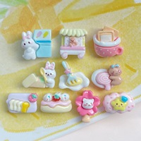 Mini camion de cuisine Ours en résine, jouet dessin animé, accessoires DIY pour manucure, pince à cheveux, colle crème, bijoux