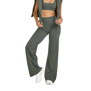 Pantalones de Yoga de Pierna Recta Personalizados para Mujer, Pantalones de Yoga de Longitud Completa, Estilo Flare para Hacer Ejercicio - Product Image 3