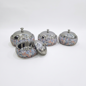 Multi Functional Insulated Double Wall Casseroles Serving Hot <b>Pot</b> <b>Set</b> Rounded Steel Hot <b>Pots</b> Classic Arabic Enamel Finishing - Product Image 1