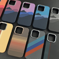 Étui rigide compatible avec chargement sans fil pour iPhone 15 16 Pro Max Étui en fibre de carbone Étuis de téléphone anti-empreintes digitales pour iPhones 15