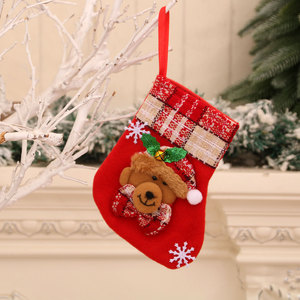 Nouvelles chaussettes de Noël pour la maison, pour enfants, décoration de cheminée, chaussettes suspendues pour arbre de Noël, rangement de cadeaux et bonbons, emballage imprimé - Product Image 4