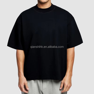 ผู้ผลิตเสื้อยืดดีไซน์เนอร์ทรงหลวมสีขาว เสื้อยืดเปล่าไซส์ใหญ่สำหรับผู้ชาย เสื้อยืดผ้าฝ้ายหนาน้ำหนักมากทรงบ็อกซี่สำหรับผู้ชาย - Product Image 4