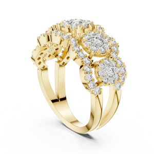 Bague élégante en or et diamants pour femme, bijoux brillants pour mariage et fiançailles, accessoire élégant pour tous les jours - Product Image 2