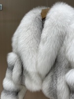 Veste en fourrure de renard blanc naturel de qualité supérieure pour femmes, style court, grand col, fourrure de renard véritable, manteau d'hiver de luxe