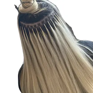 Beste Kwaliteit Dubbel Getekende Nano Ring Haar Remy 100% Human Hair Extensions Rechte Cuticula Uitgelijnd Vrouwen Haar Kleur Aanpassen