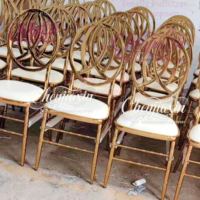 Mobilier d'Hôtel Empilable Chromé en Gros, Tables et Chaises de Luxe en Métal Doré pour Cérémonies de Mariage, Salles de Banquet et Événements