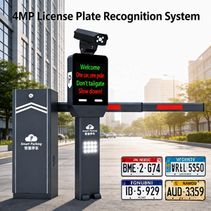 Système de caméra LPR et de reconnaissance de plaques d'immatriculation avec barrière automatique pour le contrôle d'accès aux entrées de parkings - Product Image 1