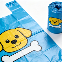 Sacs en plastique jetables type T-shirt, motif os de chien de dessin animé bleu, pour l'emballage de marchandises de stand de papeterie artisanale