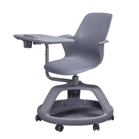 Chaise d'étude, chaise de formation avec tablette d'écriture, chaise d'école en plastique avec tablette