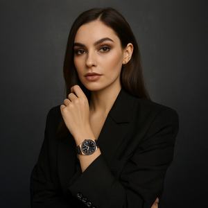 Montre à quartz élégante avec bracelet en silicone élégant de qualité supérieure 3ATM, cadran en cristal étanche de 32mm, largeur de bande de 18mm pour les cadeaux de qualité supérieure - Product Image 5