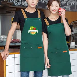 Tabliers de cuisine personnalisés avec logo, tabliers de chef en toile imperméable, pour styliste, grillades, restaurant, bar, usage de nettoyage - Product Image 3