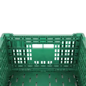 Cassa di immagazzinaggio di plastica dura pieghevole del supermercato cassa pieghevole dei contenitori del cestino di trasporto della verdura della frutta - Product Image 6