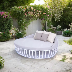 Vente chaude, design moderne, forme ronde, mobilier <span class=keywords><strong>de</strong></span> jardin d'extérieur, cadre <span class=keywords><strong>en</strong></span> aluminium <span class=keywords><strong>de</strong></span> haute qualité, lit <span class=keywords><strong>de</strong></span> <span class=keywords><strong>soleil</strong></span> <span class=keywords><strong>de</strong></span> plage - Product Image 3