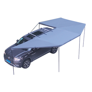 Auvent latéral de voiture XL <span class=keywords><strong>270</strong></span> degrés autoportant en toile avec double bras, design pliable imperméable toutes saisons - Product Image 2