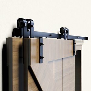 <span class=keywords><strong>Kit</strong></span> complet <span class=keywords><strong>de</strong></span> quincaillerie pour <span class=keywords><strong>porte</strong></span> <span class=keywords><strong>coulissante</strong></span> minimaliste à monorail superposé, avec rail suspendu en acier au carbone - Product Image 1