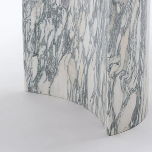 <span class=keywords><strong>Table</strong></span> à manger ovale allongée en marbre Arabescato, modèle Dream Home Iconic Notched Column, pour salle à manger de villa - Product Image 5