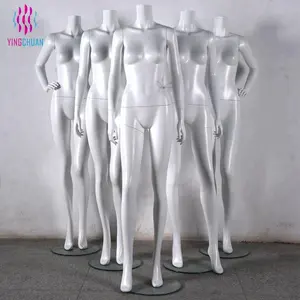 白色哑光细长站立和坐着成人全身人体模型玻璃纤维女性人体模型