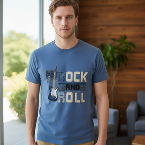 T-shirt unisexe 210GSM 100% coton, imprimé rock and roll décontracté, respirant, durable, t-shirt pour homme - Product Image 3