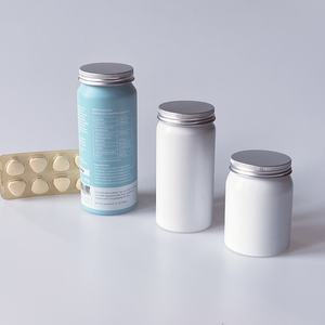 Nuovo Contenitore Vuoto in Metallo per Medicinali, Capsule con Anello a Strappo, Flacone per Vitamine e Integratori - Product Image 1