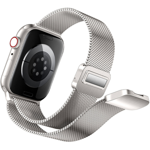 สายนาฬิกาข้อมือสแตนเลสสตีลแบบแม่เหล็ก Milanese Loop พร้อมโลโก้สั่งทำ สำหรับ <span class=keywords><strong>Apple</strong></span> <span class=keywords><strong>Watch</strong></span> Ultra 2 49 มม. Series 10 9 8 7 <span class=keywords><strong>6</strong></span> SE - Product Image 6