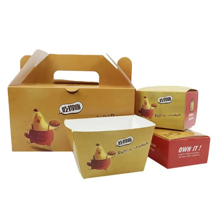 Kotak Makanan Bawa Pulang Ayam Kualitas Tinggi Tipe Baru Ramah Lingkungan Makanan Cepat Saji Kotak Kemasan Makanan