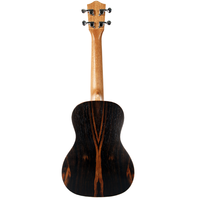 Best Quality Solid Ebony Flamed Wooden Customized Wholesale Soprano 21 Inch Ukulele