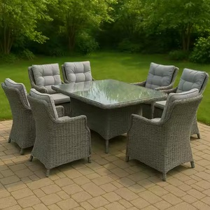 High Quality Dining Room <b>Furniture</b> Luxury Outdoor <b>Furniture</b> Modern Dining Set Tables and Chairs 1 Table 6 Seaters - Product Image 4