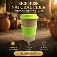 Tasse à café réutilisable personnalisée pour barista, en coque de riz, compatible avec les normes standard