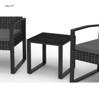 Set Bistrot BHR a 2 Posti in Rattan per Balcone, Giardino, Cortile, Arredamento da Esterno per Conversazione e Patio