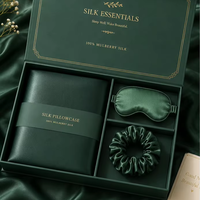 Coffret Cadeau Luxe Soie de Mûrier en Promotion : Taie d'Oreiller, Masque de Nuit et Chouchou Personnalisables avec Boîte Cadeau Magnétique