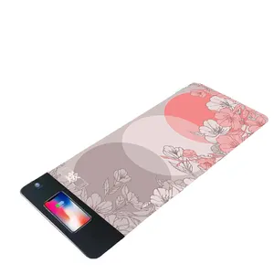 Sakura Vòng Tròn Mousepad Đa Chức Năng 15W Sạc Không Dây Biểu Tượng Tùy Chỉnh Không Dây Sạc Kích Thước Lớn RGB LED Chuột Chơi Game Pad