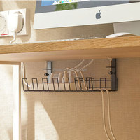Support de câbles sous bureau en acier inoxydable robuste avec gestion des câbles et support pour multiprise