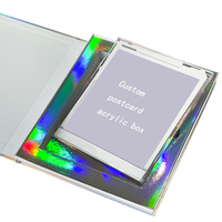Boîtes à livres rigides personnalisées de luxe étui CD acrylique doublé couleur argent laser mousse EVA à l'intérieur de la boîte-cadeau d'ensemble de cartes postales