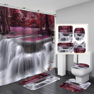 <span class=keywords><strong>Rideau</strong></span> de <span class=keywords><strong>douche</strong></span> <span class=keywords><strong>lavable</strong></span> imperméable en polyester d'impression 3D de lac de cascade naturelle pour la baignoire - Product Image 5