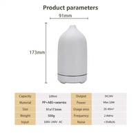 Diffuseur d'huile essentielle d'aromathérapie led 100ml, humidificateur d'air électrique, diffuseur de brume en céramique d'arôme