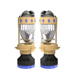 LED Headlight Bulbs H4 12v 65w Mini Optical lens Bi LED Projector Hyperboloid Lens plug and play