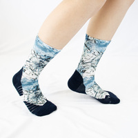 Vente en gros de chaussettes vierges avec design de logo personnalisé Chaussettes de sublimation numérique avec impression 3d pour hommes