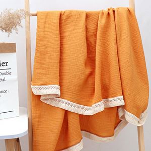 Manta de muselina de algodón para bebé, edredón con flecos, venta al por mayor - Product Image 5