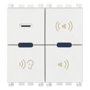 Microphone blanc 11,2 x 9,6 cm avec icônes audio pour système d'interphone de porte - Product Image 1