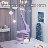 Machine manuelle de fabrication de badges ronds en plastique aimantés, presse à badges DIY avec garantie d'un an
